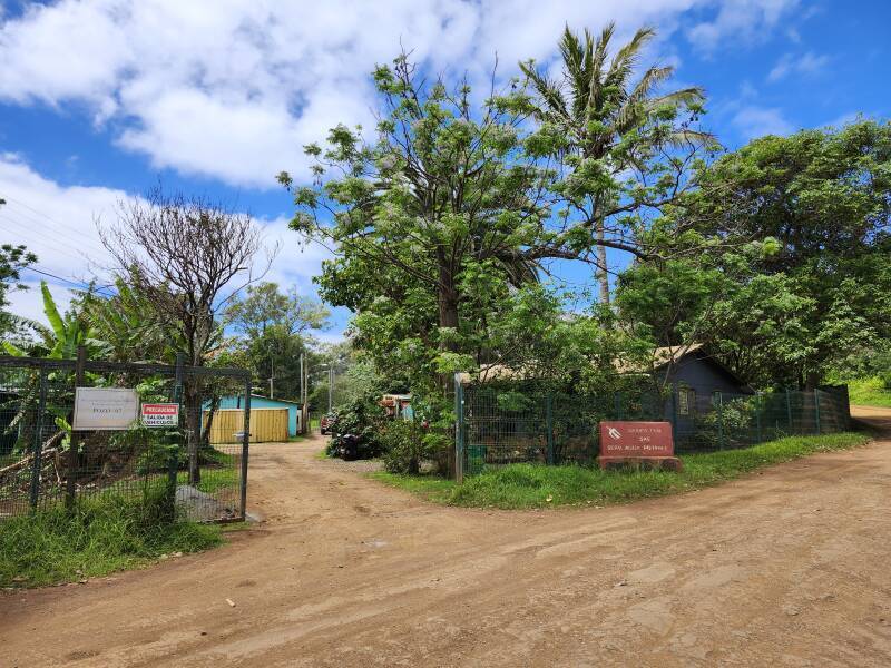 Municipal water facility at the base of Rano Kau.