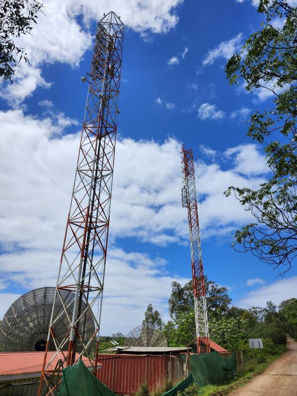 Radio towers and dishes.