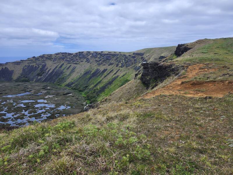 Rano Kau caldera, view to right.