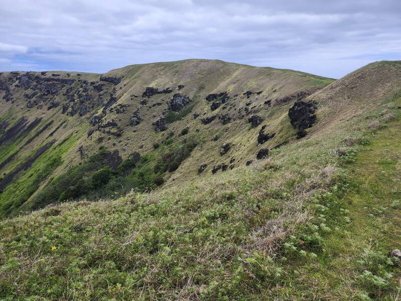 Rano Kau caldera, view to right.