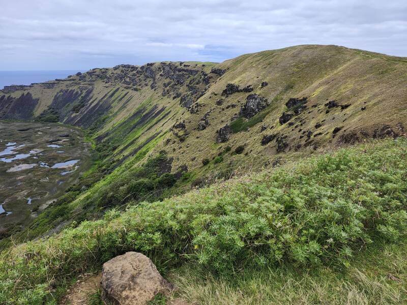 Rano Kau caldera, view to right.