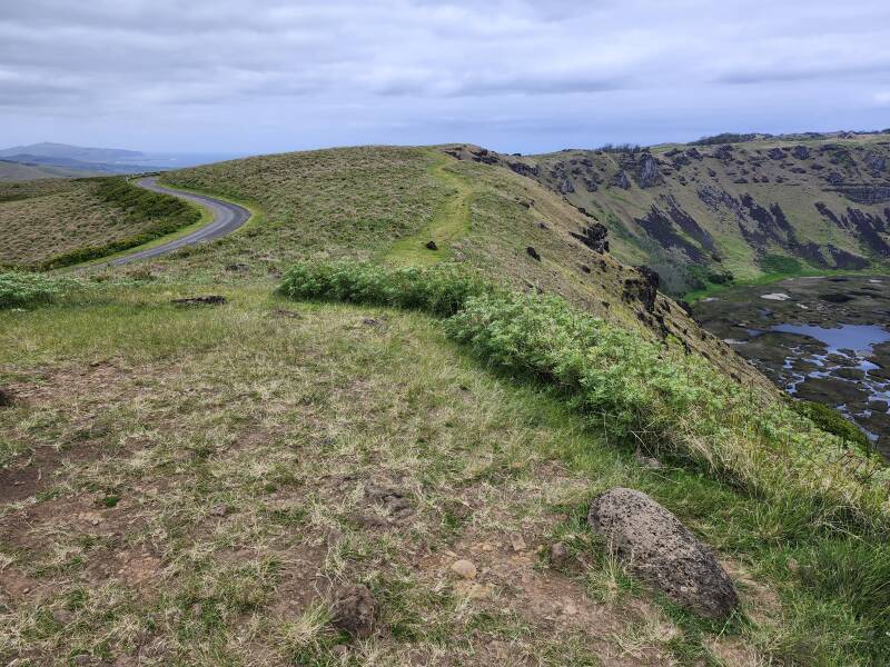 Road along the caldera rim.