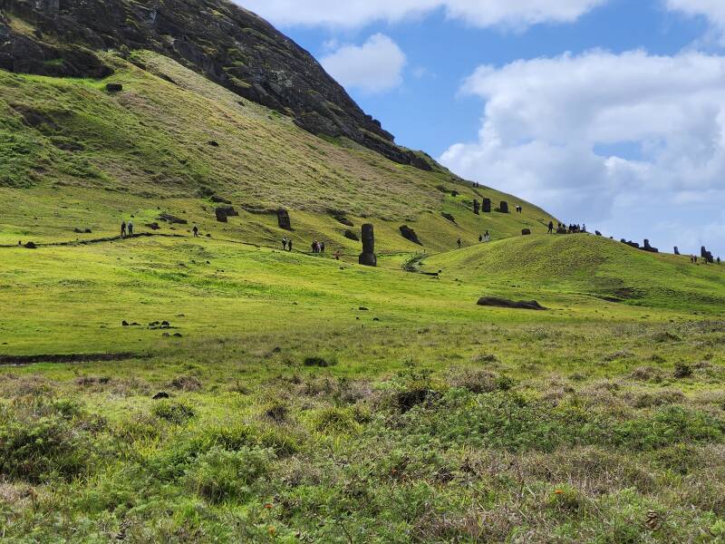 Mo'ai partially buried at Rano Raraku.