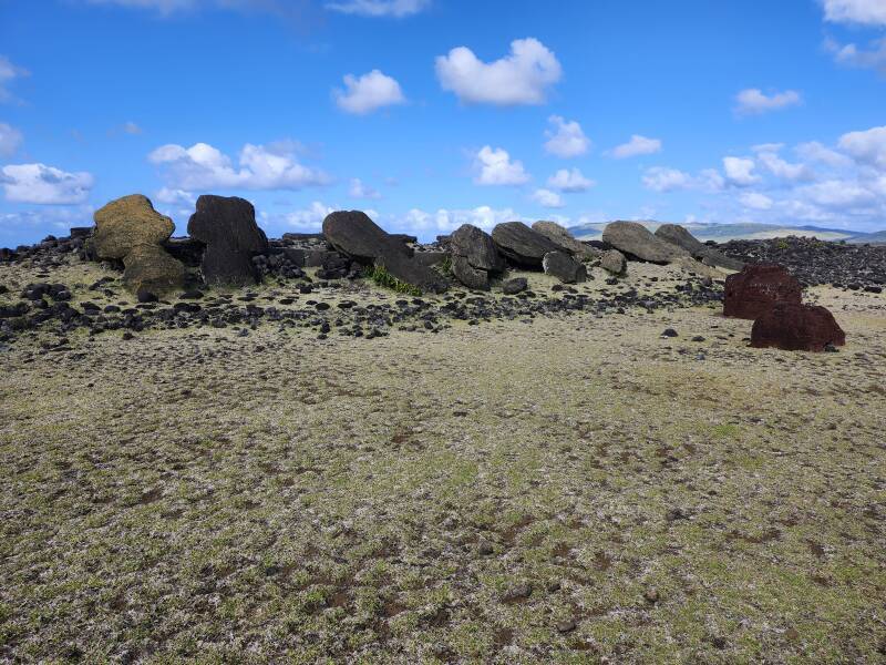 Paina, a circular ritual area marked by stones, in front of the ahu.