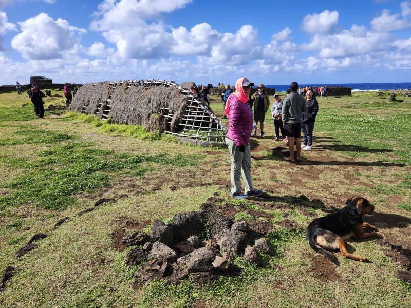 Partially reconstructed Rapa Nui settlement.