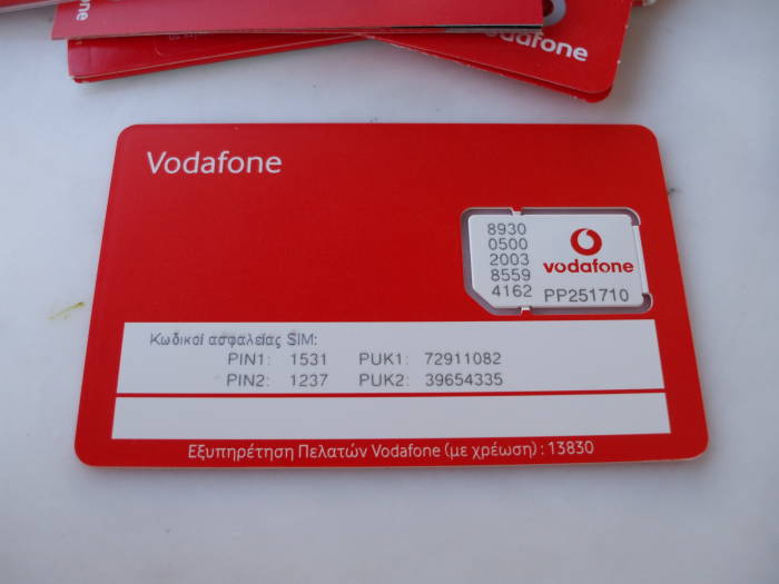 Vodaphone SIM card.