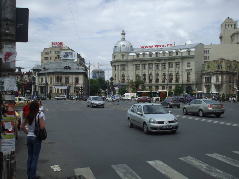 Piaţa Victoriei in Bucharest, Romania.