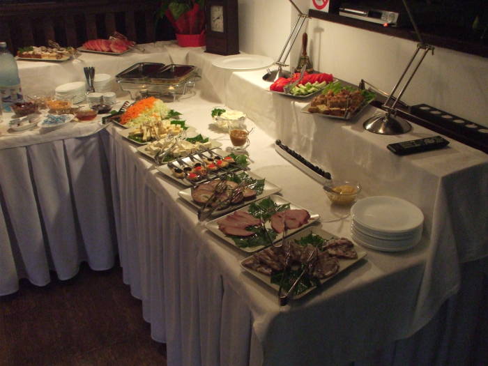 Romanian breakfast in Gura Humorului.