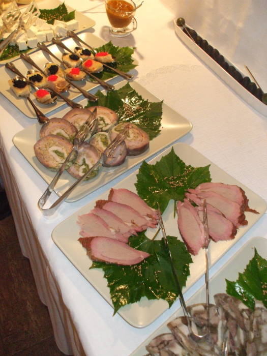 Romanian breakfast in Gura Humorului.