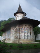 Painted church in Moldova, Bucovina, north eastern Romania.