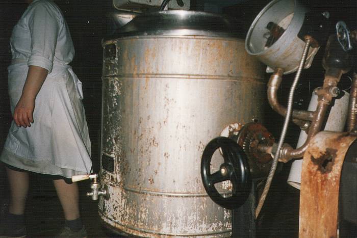 Working in a Russian hospital kitchen, corroded cookers.