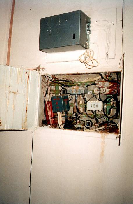 Soviet-era telecom wiring in a Russian hospital.
