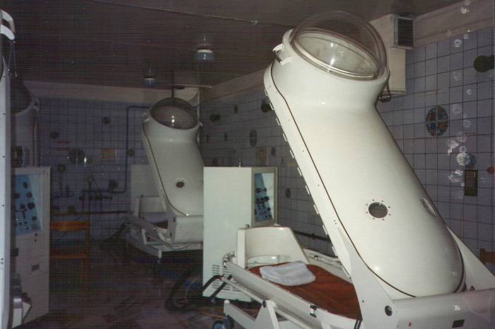 Hyperbaric oxygen chambers.