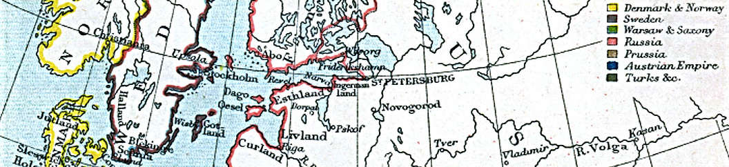 Map of the Baltic lands and northwestern Russia in 1809.