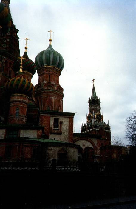 St Basils, Spasskaya Tower, Kremlin.