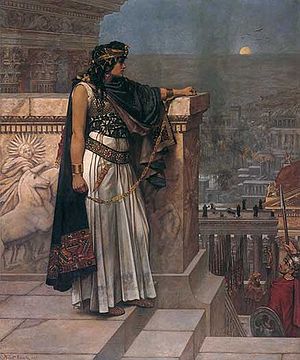 Herbert Schmalz's painting 'Queen Zenobia's Last Look Upon Palmyra' from https://en.wikipedia.org/wiki/Zenobia