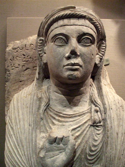 Funerary statue of a noble woman from one of the funerary towers outside Palmyra, Syria.