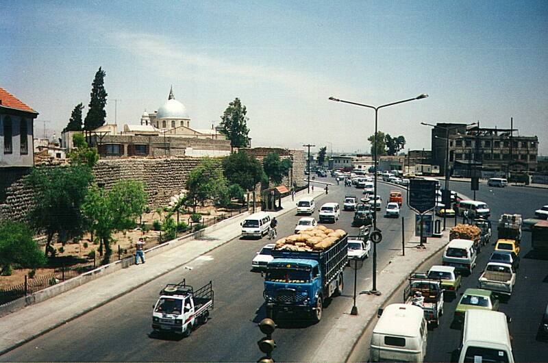 Inner ring road around the Old City of Damascus, Syria.