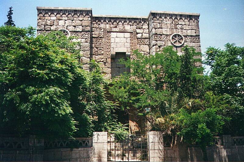 Fortified gate through the old city wall in Damascus, possibly where the Apostle Paul was lowered in a basket to escape capture.