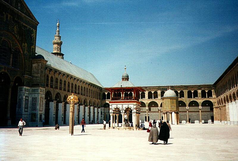 Isa Minere or Jesus Minaret at the Umayyad Mosque, Damascus, Syria.