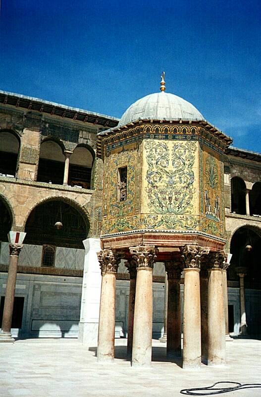 Ornate pavilion in the courtyard of the Umayyad Mosque, Damascus, Syria.