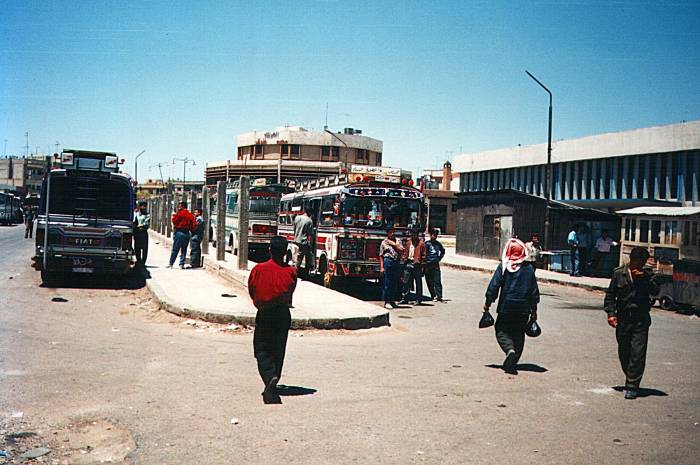 Bus station in Hamah, Syria.