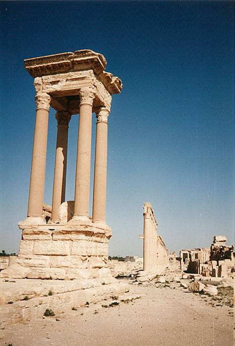 The Tetrapylon, or Four-Column monument, in Palmyra(Tadmur).