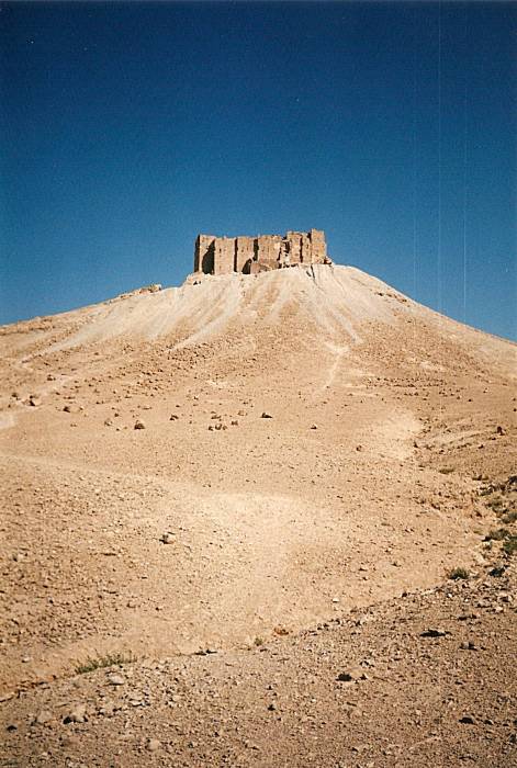 The hilltop fortress Qala'at ibn Maan at Palmyra (Tadmur), Syria.