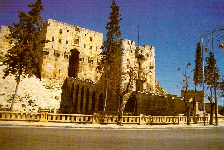 The medieval citadel in Aleppo, Syria.