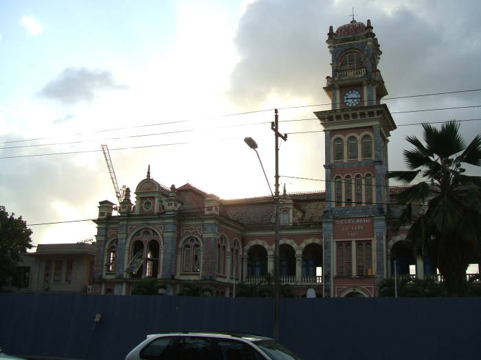 Queen's Royal College in Port-of-Spain, Trinidad, where the authors V.S. Naipaul and Shiva Naipaul studied and graduated.