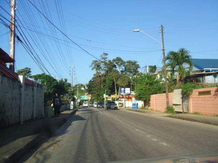 Driving through the small Trinidad village of Carenage, early in the morning.