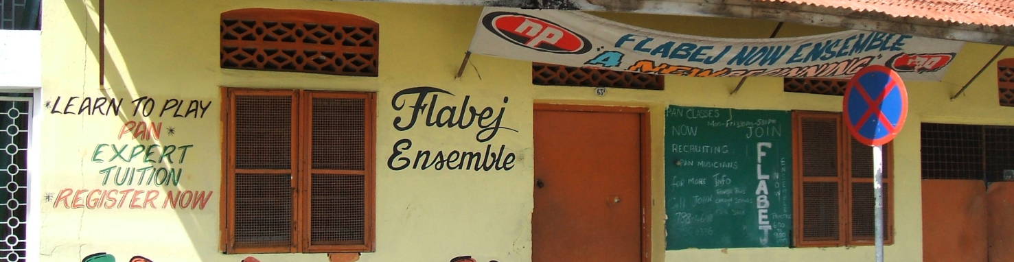 Steel pan music school at the Flabej Ensemble in Port of Spain, Trinidad.