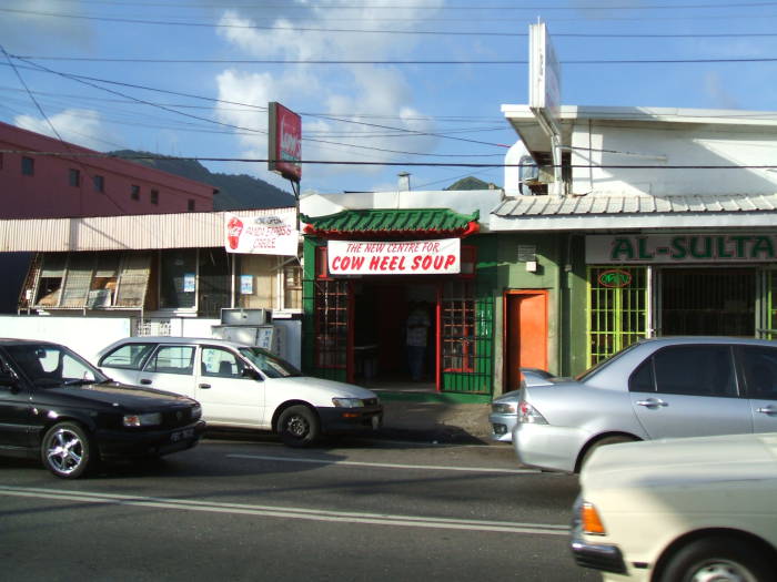 A restaurant selling cow heel soup in Trinidad.