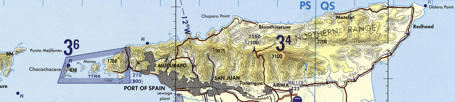 Map of Trinidad showing Port of Prince.