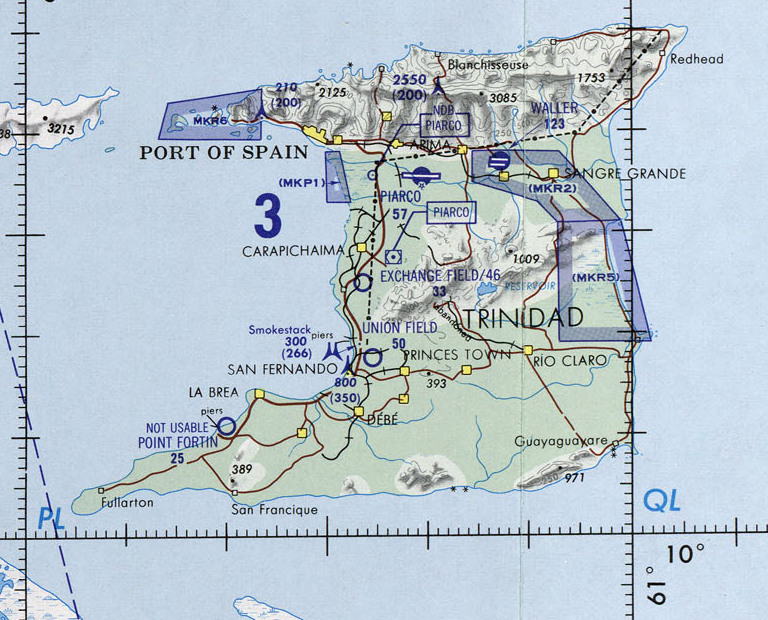 ONC aeronautical map of Trinidad