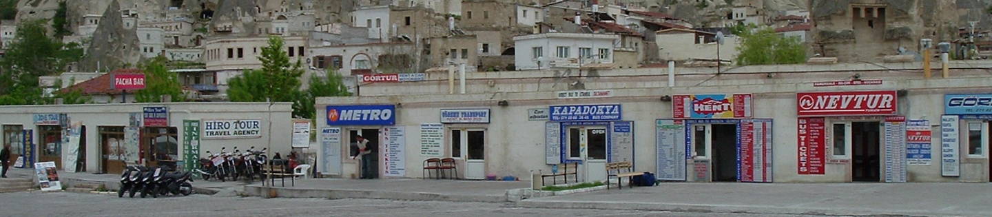 Bus companies in Göreme, Turkey.