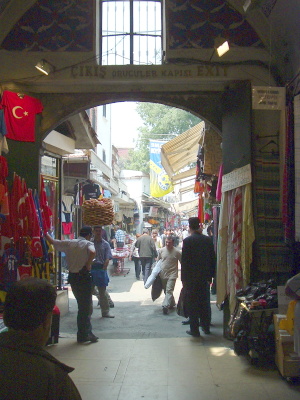 Simit seller at an entrance to the Grand Bazaar in Istanbul.