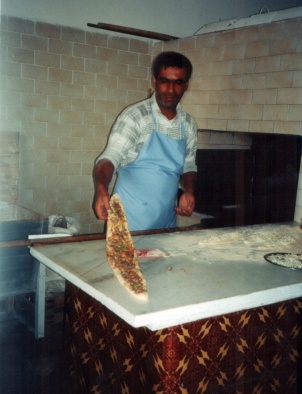 This man makes lahmancun in Cappadocia.