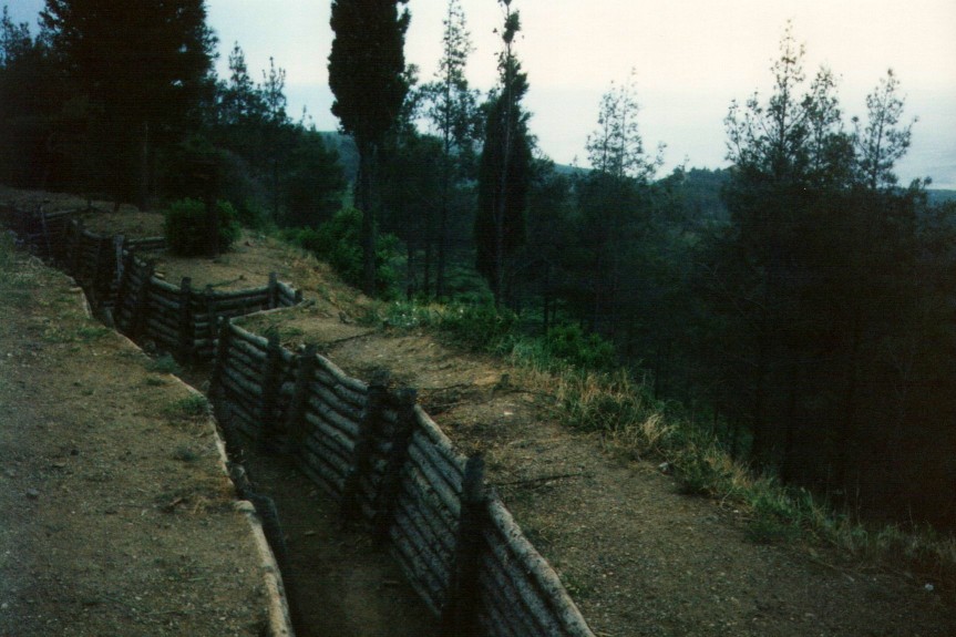 Trenches in the Gallipoli battlefield.