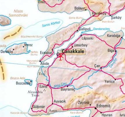 CIA map of the Dardanelles.