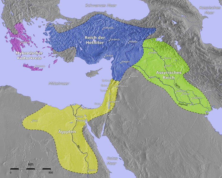 Map of the Hittite Empire from https://en.wikipedia.org/wiki/File:AlterOrient2.png