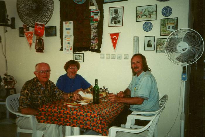 Having dinner in the Tango Pension in Köyceğiz, Turkey 