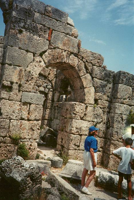 Interior and arches of Palaestra church at ancient Kaunos near Dalyan in Turkey.