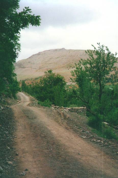 A narrow road up Nemrut Dağı.