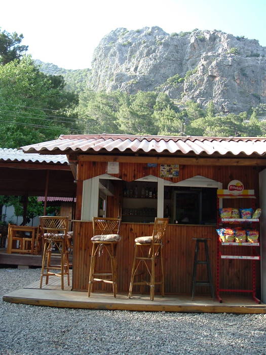 Snack bar at Turkmen Camp, Olympos.