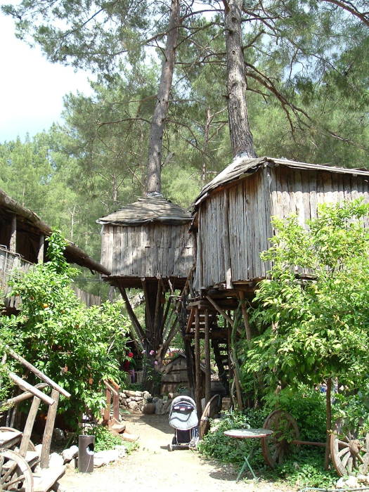 Proper tree houses at Kadirs, in Olympos.