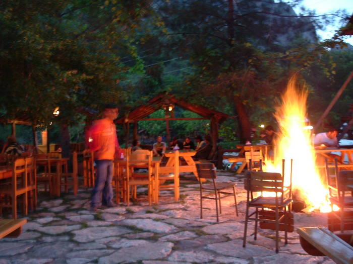 Building the fire at Olympos.