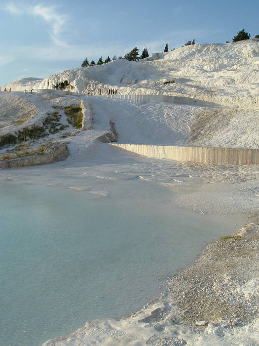 White flowstone formations at Pamukkale.