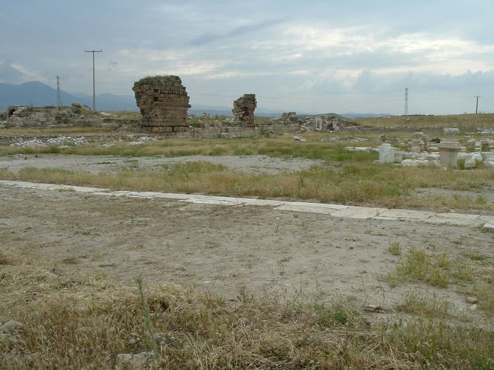 Open agora and modern electrical power lines in Laodicea.