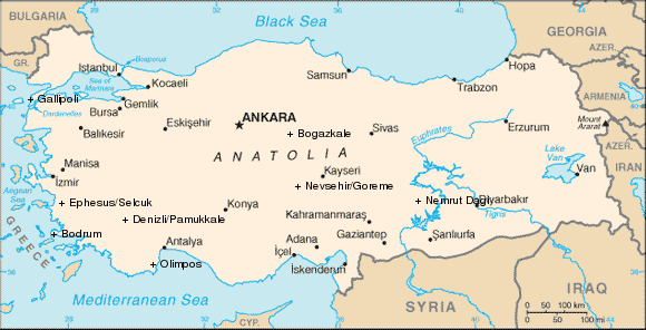 U.S. Government map of Turkey